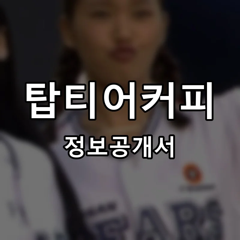 탑티어커피 프랜차이즈 창업 비용 정보공개서 요약