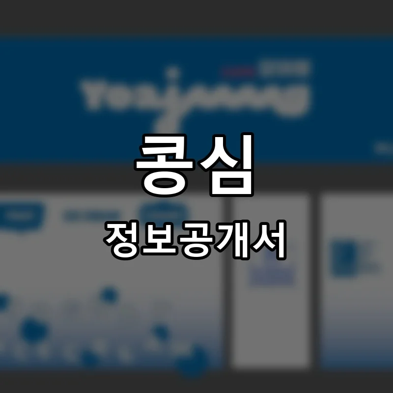 콩심 프랜차이즈 창업 비용 정보공개서 요약
