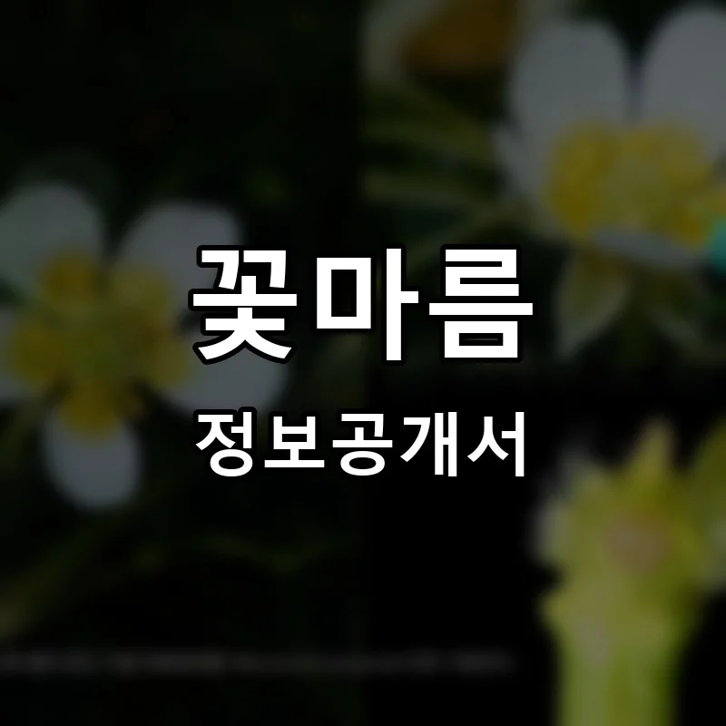꽃마름 프랜차이즈 창업 비용 정보공개서 요약