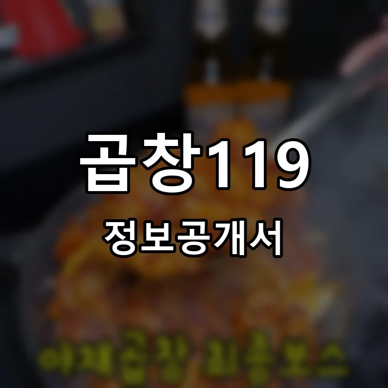 곱창119 프랜차이즈 창업 비용 정보공개서 요약