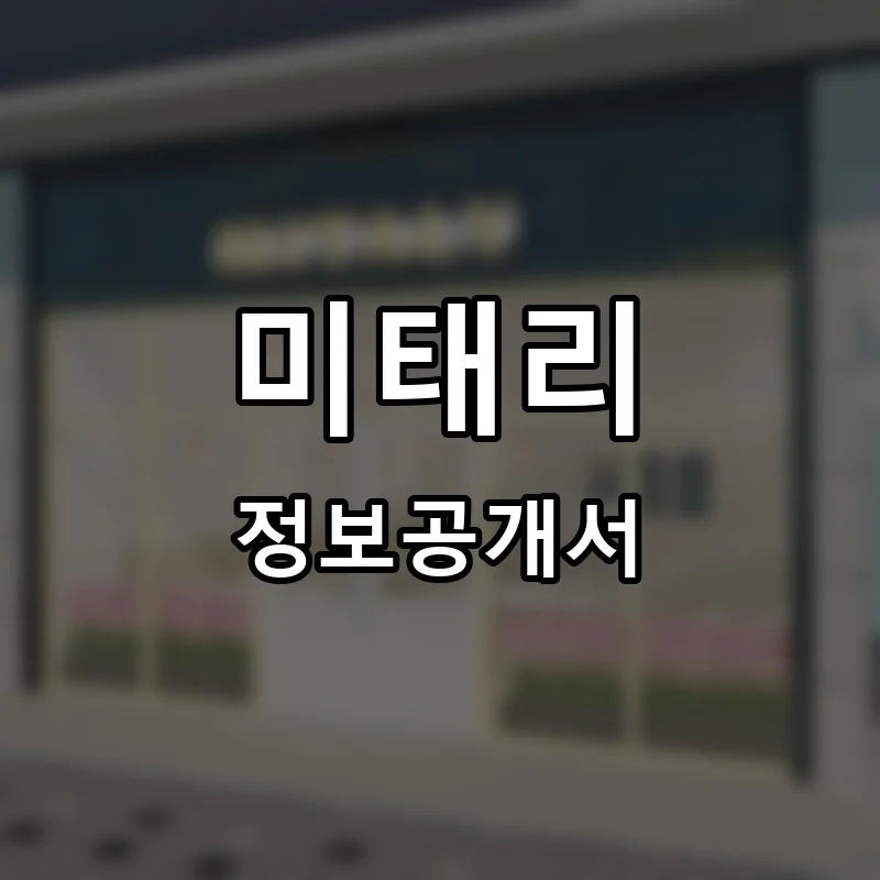 미태리 프랜차이즈 창업 비용 정보공개서 요약