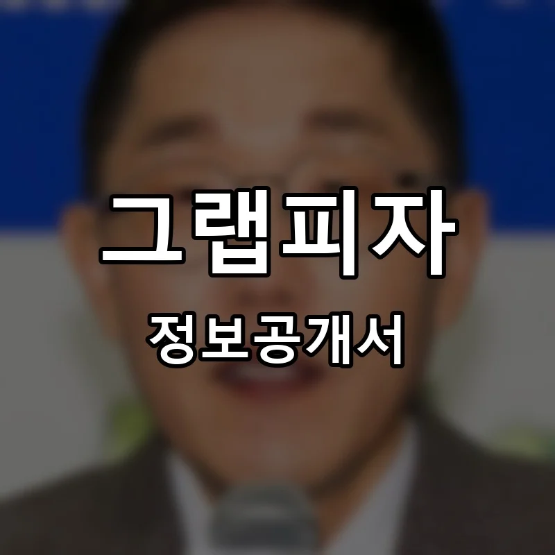 그랩피자 프랜차이즈 창업 비용 정보공개서 요약
