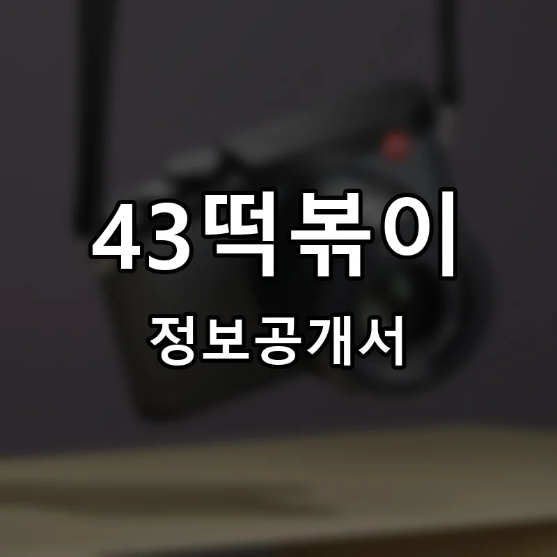 43떡볶이 창업 프랜차이즈 정보공개서 요약 2025.09.03