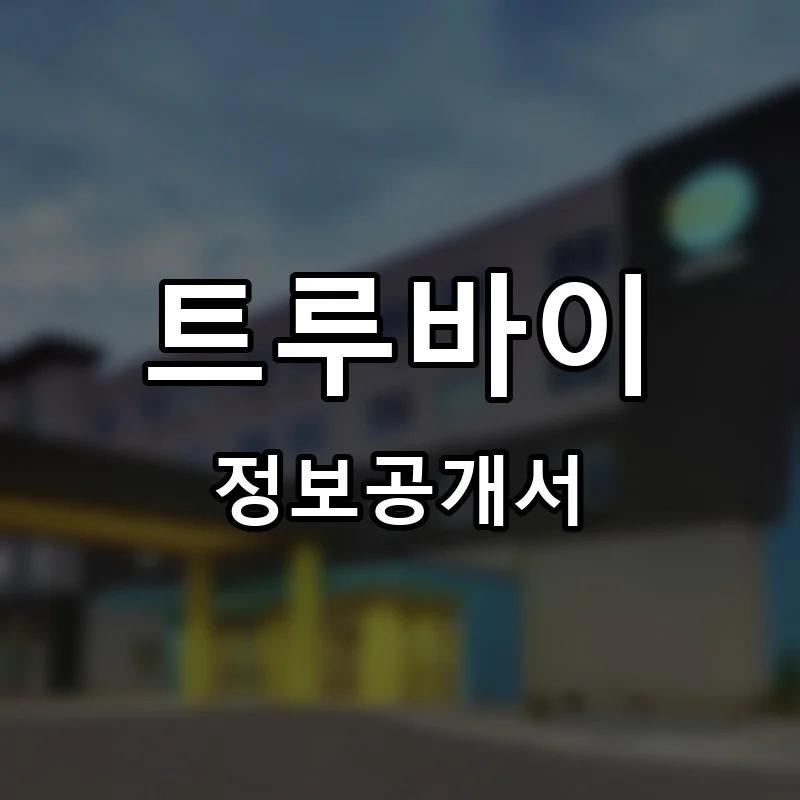 트루바이 프랜차이즈 창업 비용 정보공개서 요약