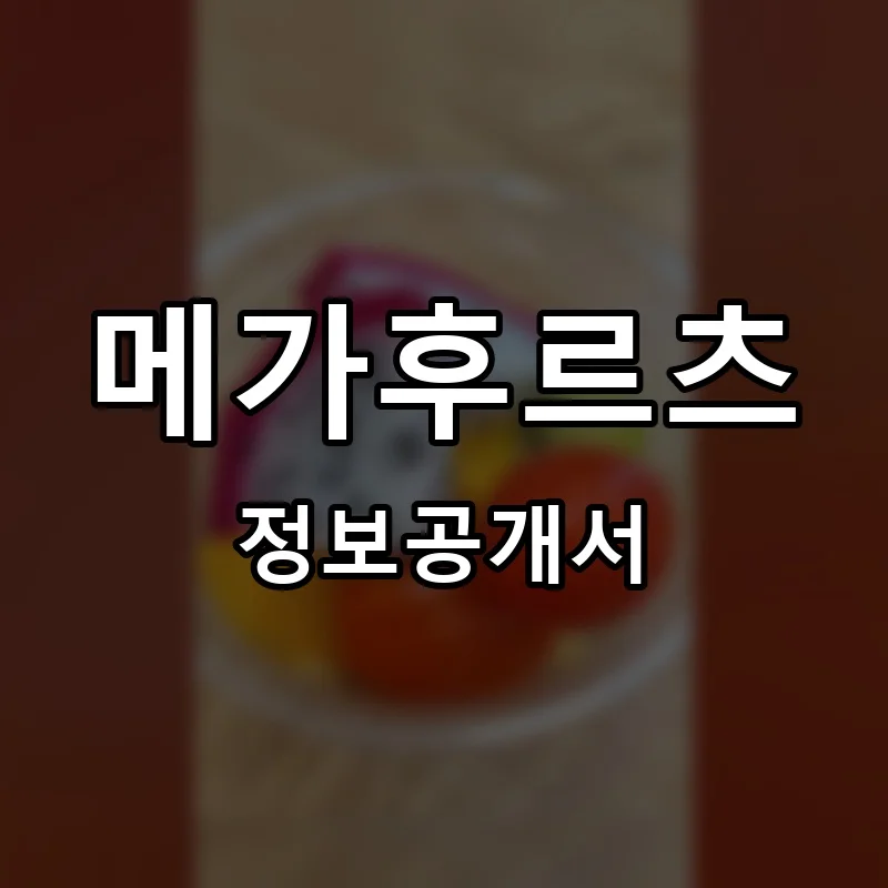 메가후르츠 프랜차이즈 창업 비용 정보공개서 요약