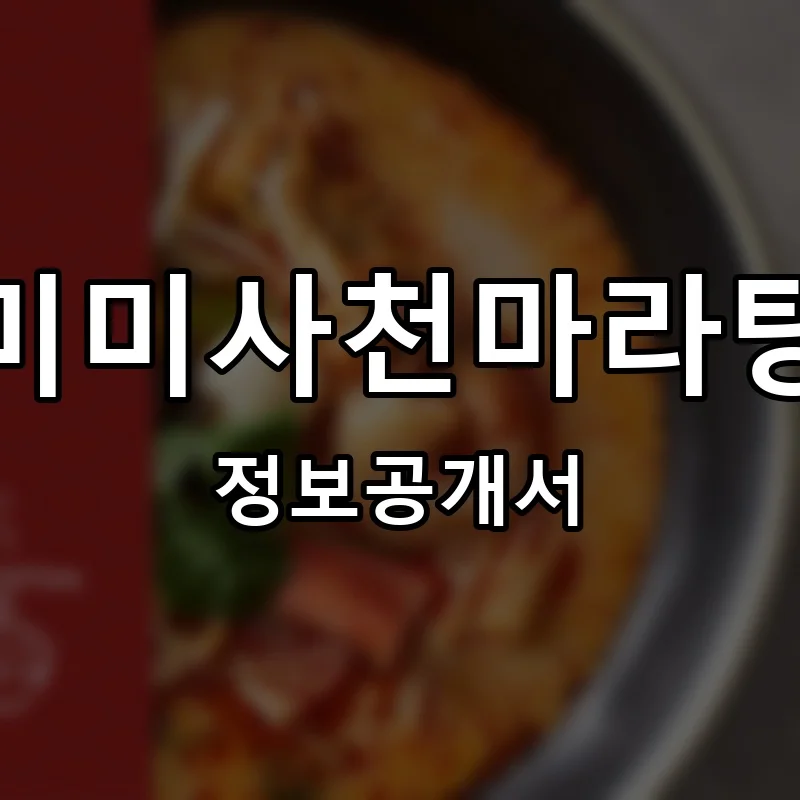 미미사천마라탕 프랜차이즈 창업 비용 정보공개서 요약
