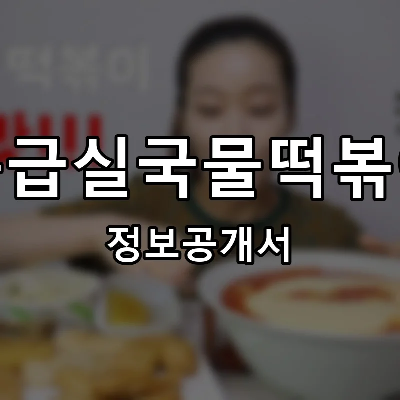 응급실국물떡볶이 프랜차이즈 정보공개서