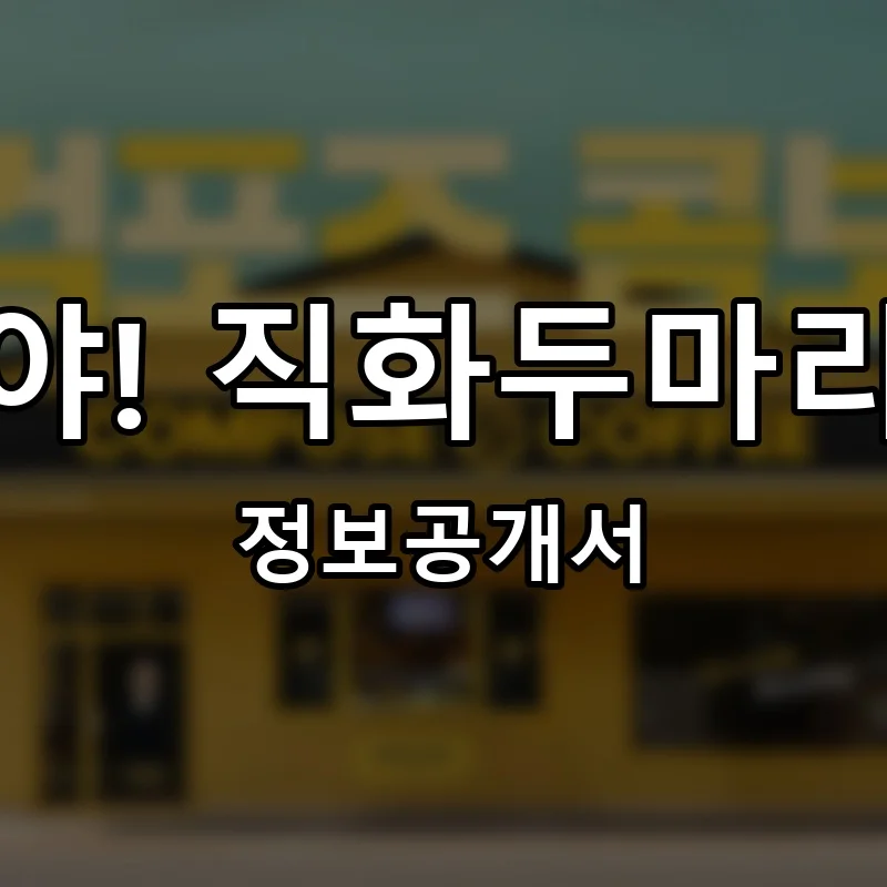 딱이야! 직화두마리치킨 프랜차이즈 창업 비용 정보공개서 요약