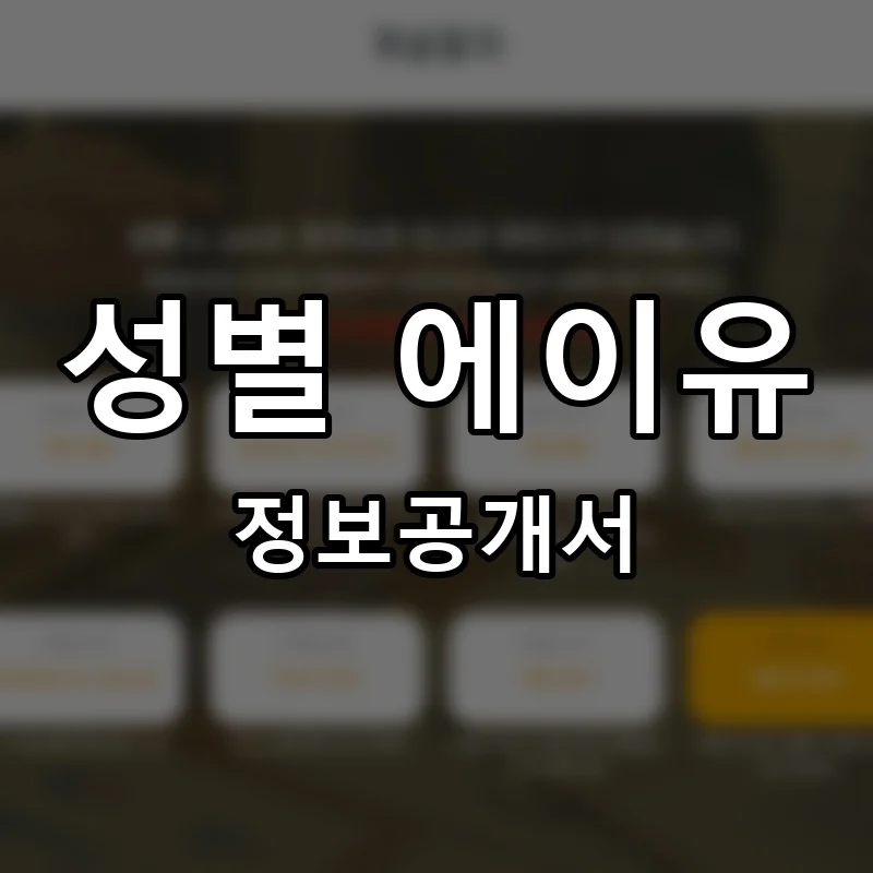 성별 에이유 프랜차이즈 창업 비용 정보공개서 요약