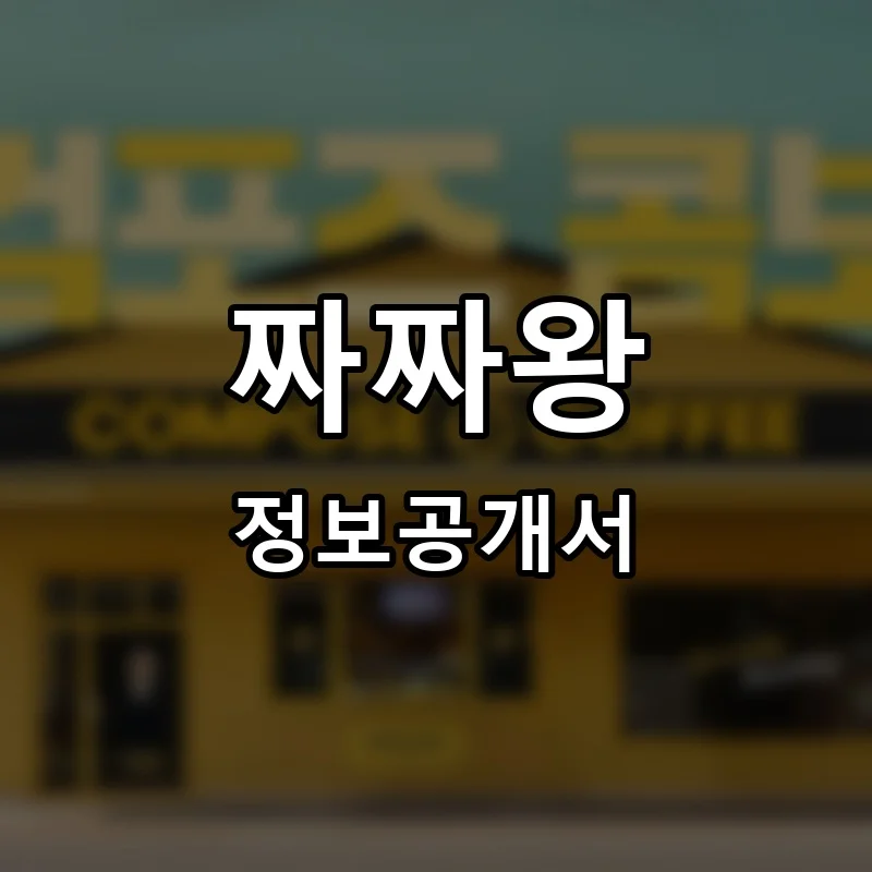 짜짜왕 프랜차이즈 정보공개서