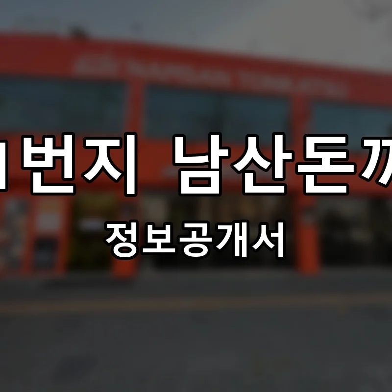 101번지 남산돈까스 창업 프랜차이즈 정보공개서 요약 2025.09.17