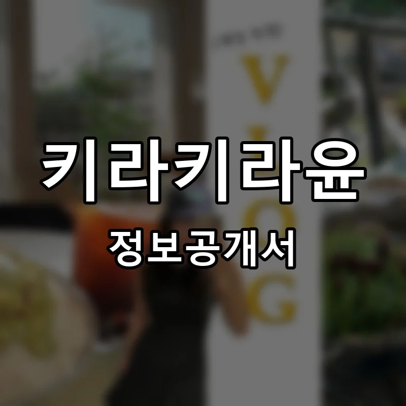 키라키라윤 프랜차이즈 창업 비용 정보공개서 요약