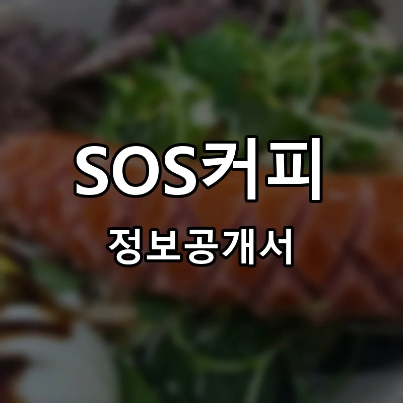 SOS커피 창업 프랜차이즈 정보공개서 요약 2025.09.18