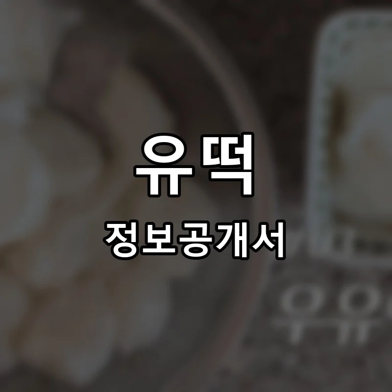 유떡 프랜차이즈 창업 비용 정보공개서 요약