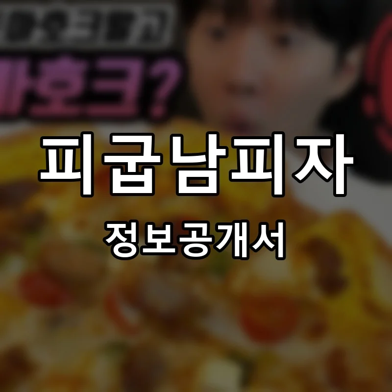 피굽남피자 프랜차이즈 창업 비용 정보공개서 요약