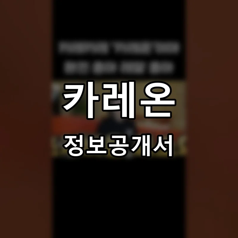 카레온 프랜차이즈 창업 비용 정보공개서 요약
