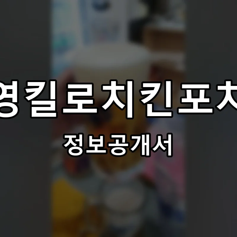 영킬로치킨포차 프랜차이즈 정보공개서