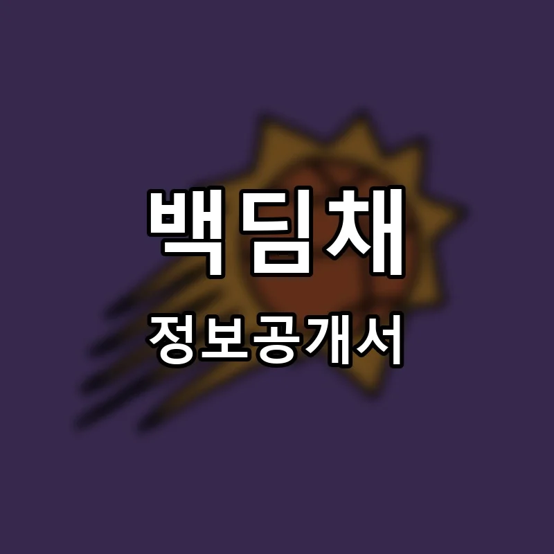 백딤채 프랜차이즈 정보공개서