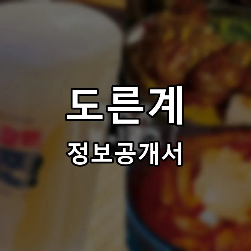 도른계 프랜차이즈 창업 비용 정보공개서 요약