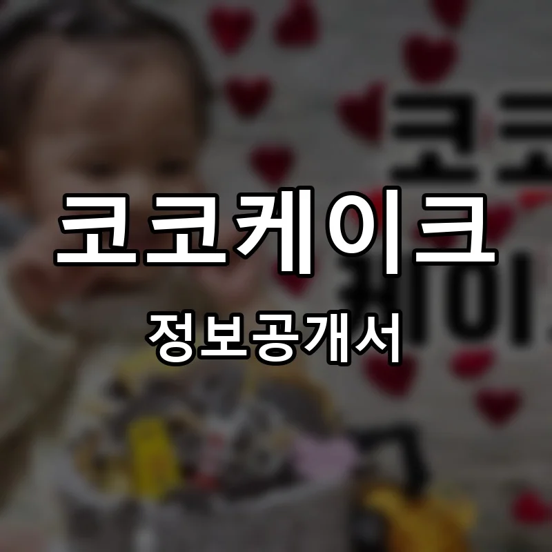 코코케이크 프랜차이즈 창업 비용 정보공개서 요약
