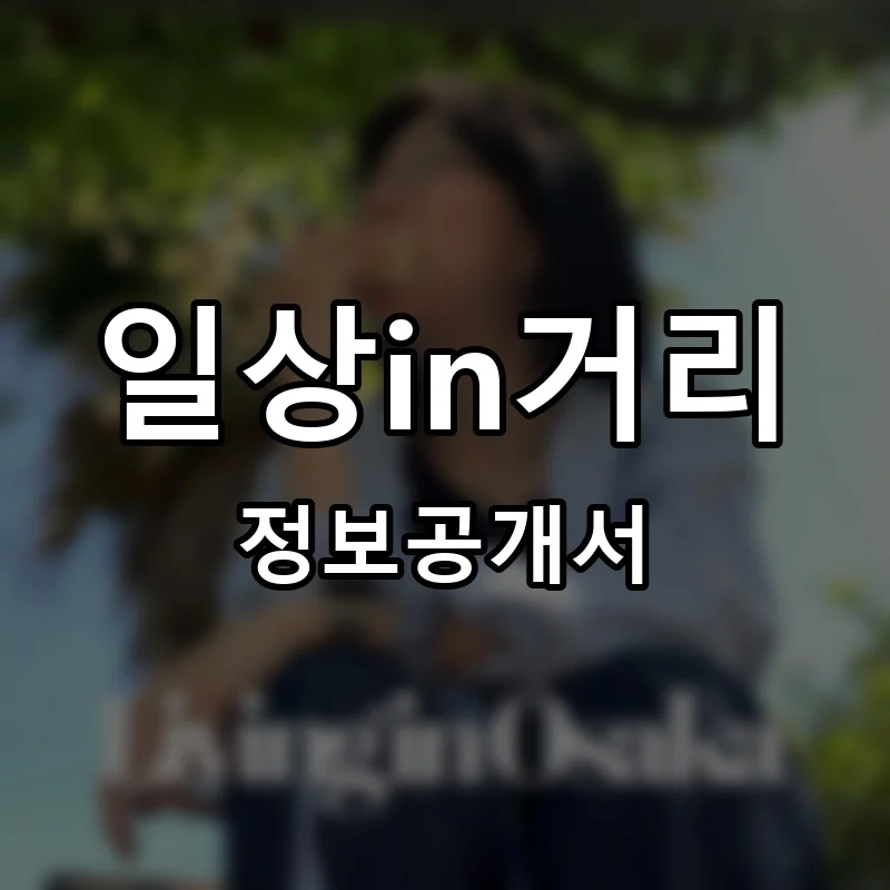 일상in거리 프랜차이즈 창업 비용 정보공개서 요약