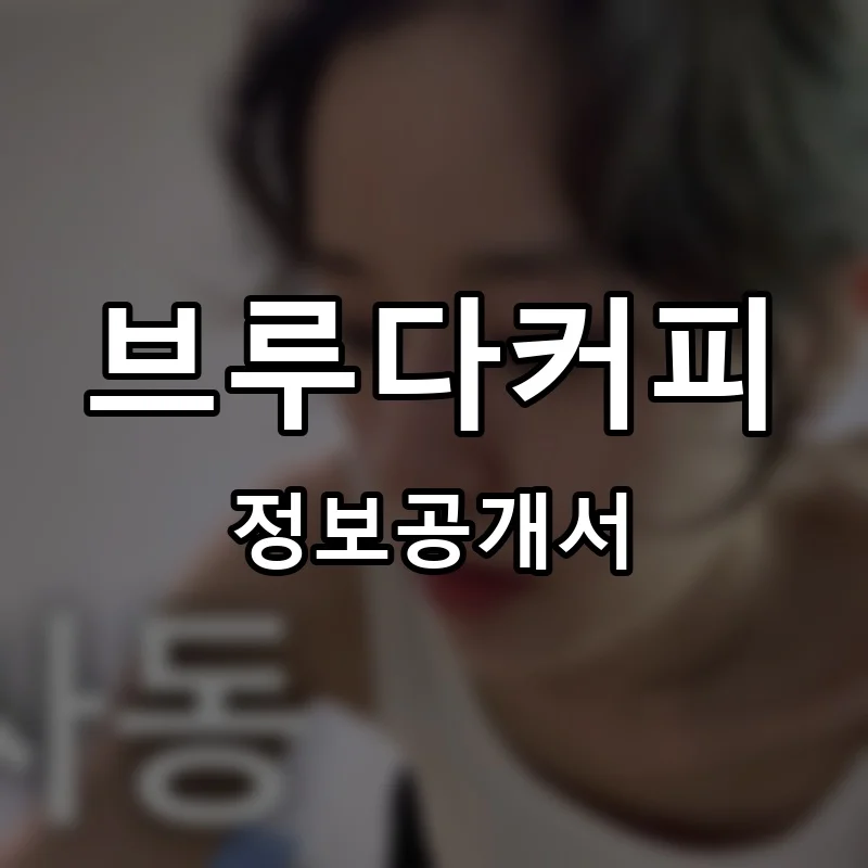 브루다커피 프랜차이즈 창업 비용 정보공개서 요약