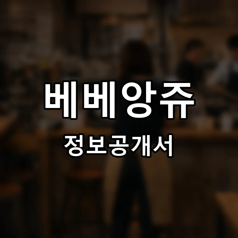 베베앙쥬 프랜차이즈 창업 비용 정보공개서 요약