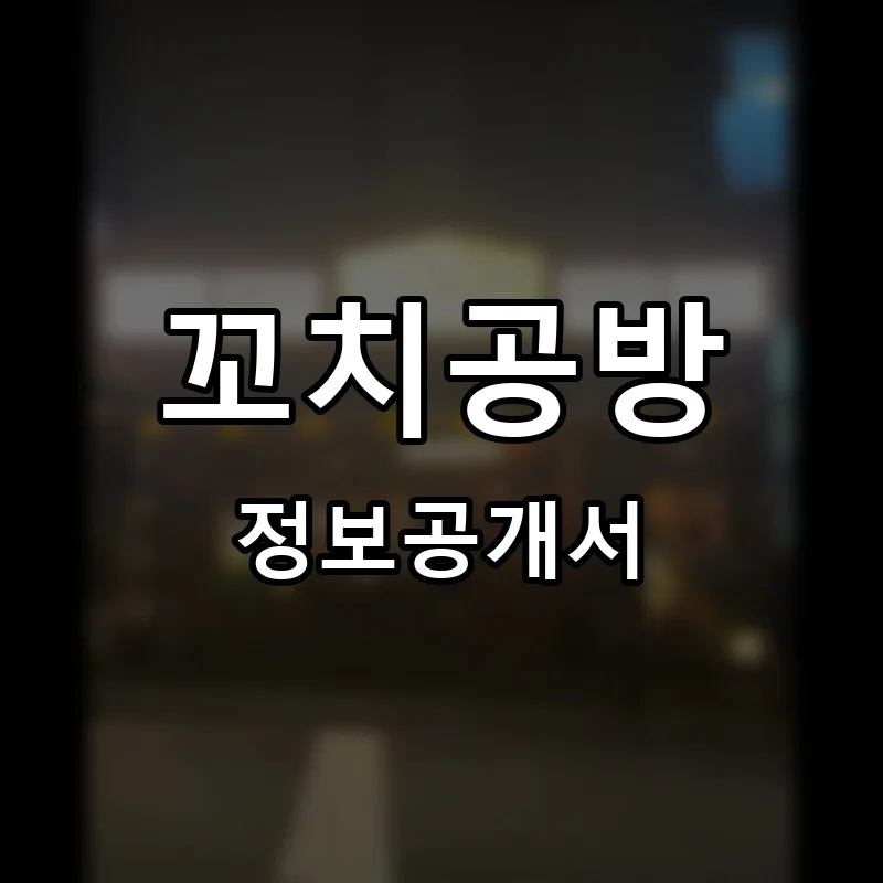 꼬치공방 프랜차이즈 창업 비용 정보공개서 요약