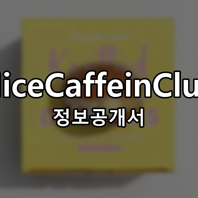 NiceCaffeinClub(NCC) 창업 프랜차이즈 정보공개서 요약 2025.10.02
