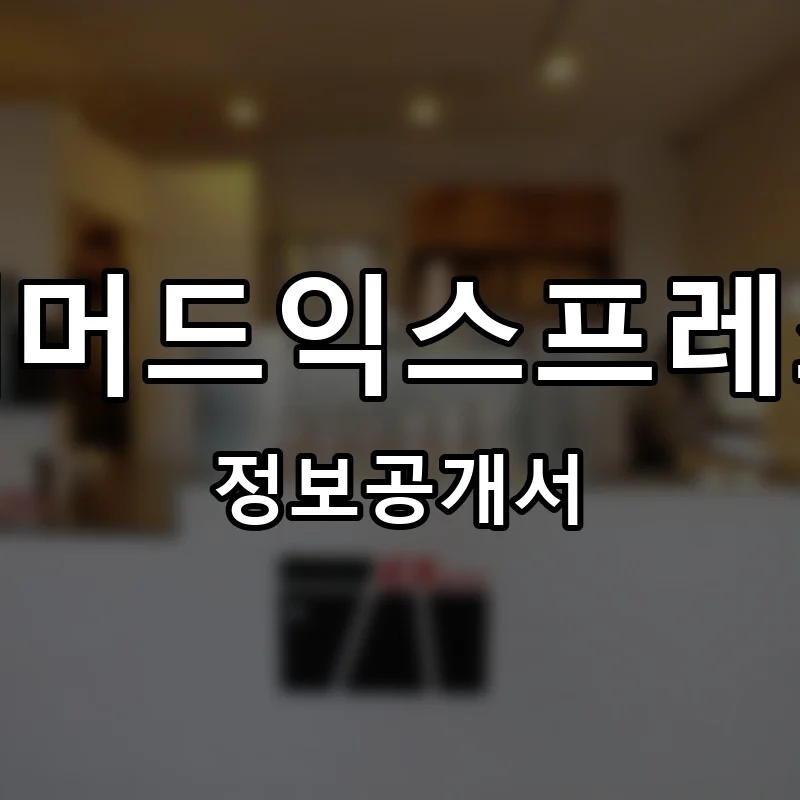 매머드익스프레스(Mammoth Express) 프랜차이즈 창업 비용 정보공개서 요약