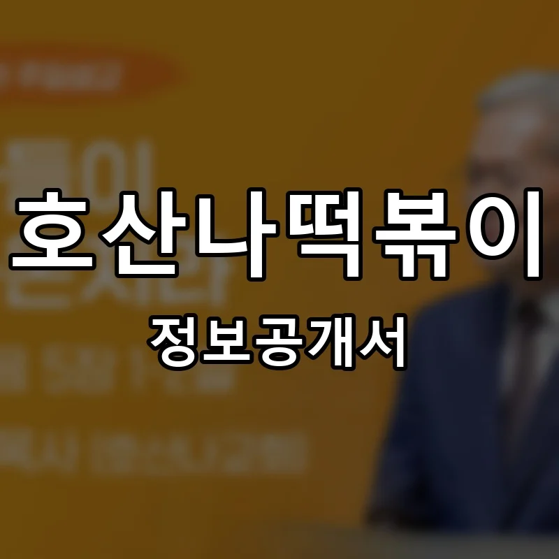 호산나떡볶이 프랜차이즈 정보공개서