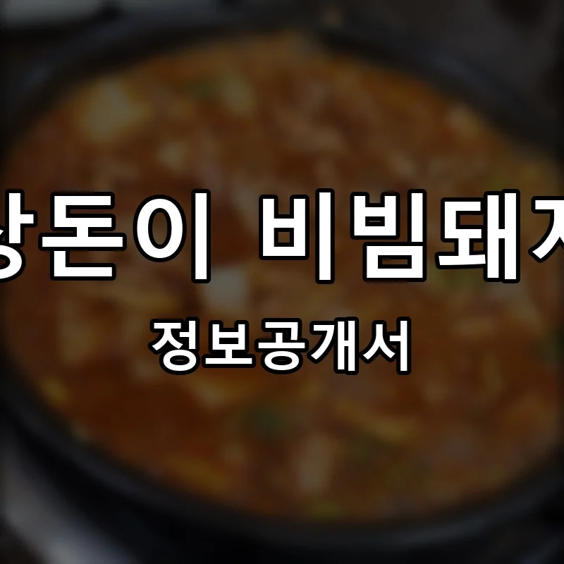 상돈이 비빔돼지 프랜차이즈 창업 비용 정보공개서 요약