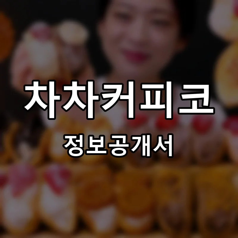 차차커피코 프랜차이즈 창업 비용 정보공개서 요약