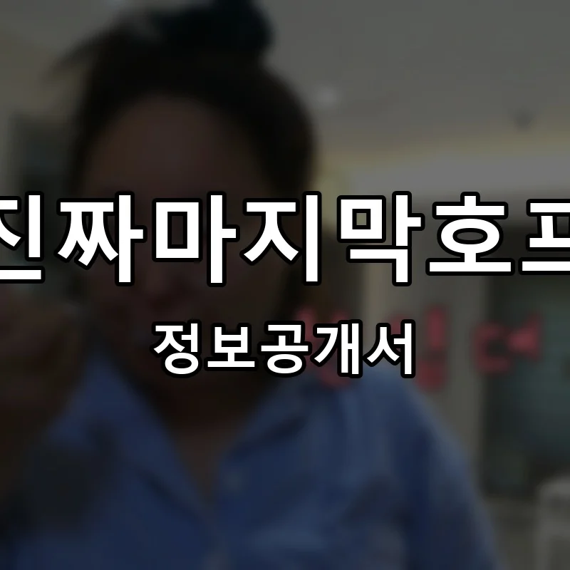 진짜마지막호프 프랜차이즈 창업 비용 정보공개서 요약
