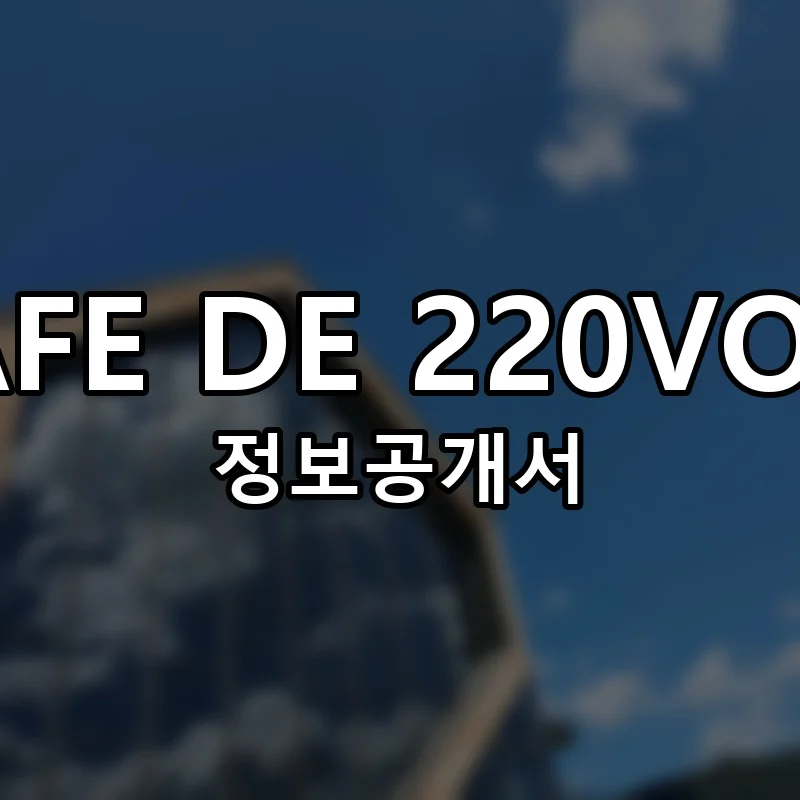 CAFE DE 220VOLT 창업 프랜차이즈 정보공개서 요약 2025.10.16