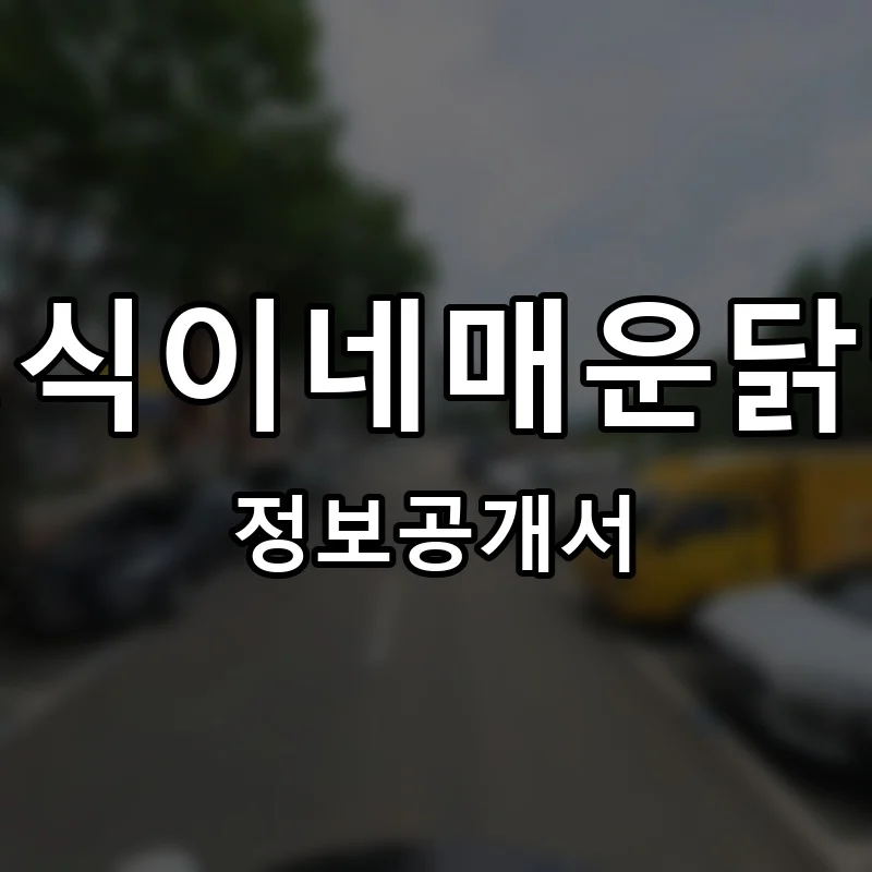 성식이네매운닭발 프랜차이즈 창업 비용 정보공개서 요약