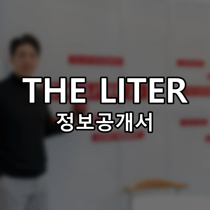 THE LITER (더리터) 프랜차이즈 창업 비용 정보공개서 요약