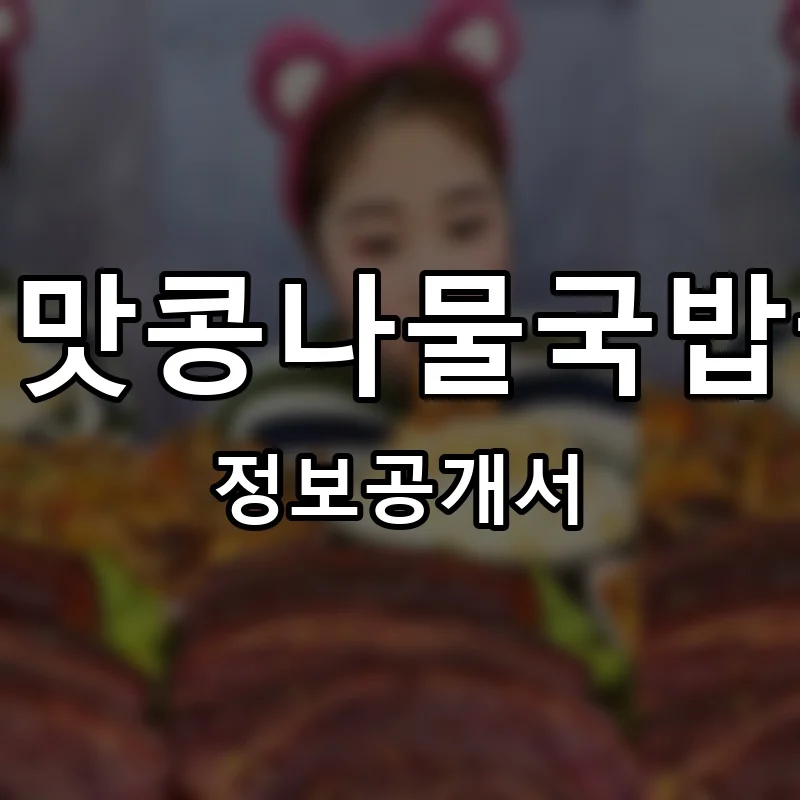 늘이맛콩나물국밥국수 프랜차이즈 창업 비용 정보공개서 요약