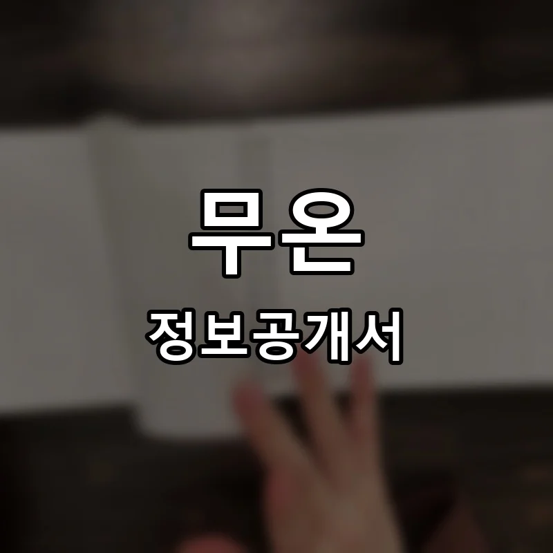무온 프랜차이즈 창업 비용 정보공개서 요약