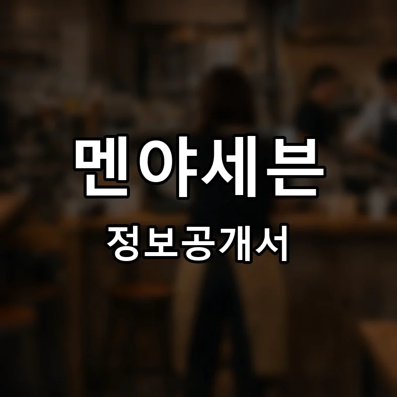 멘야세븐 프랜차이즈 창업 비용 정보공개서 요약