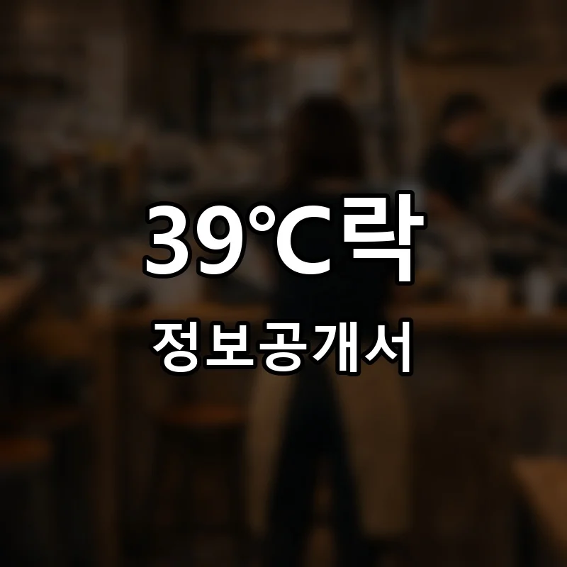 39℃락 프랜차이즈 창업 비용 정보공개서 요약