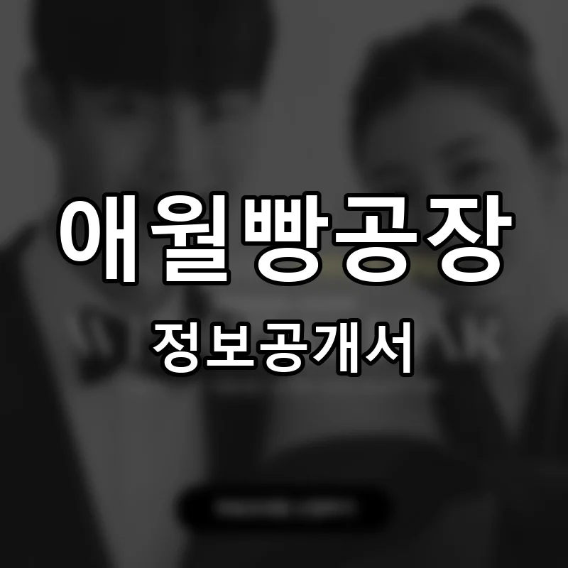애월빵공장 프랜차이즈 창업 비용 정보공개서 요약