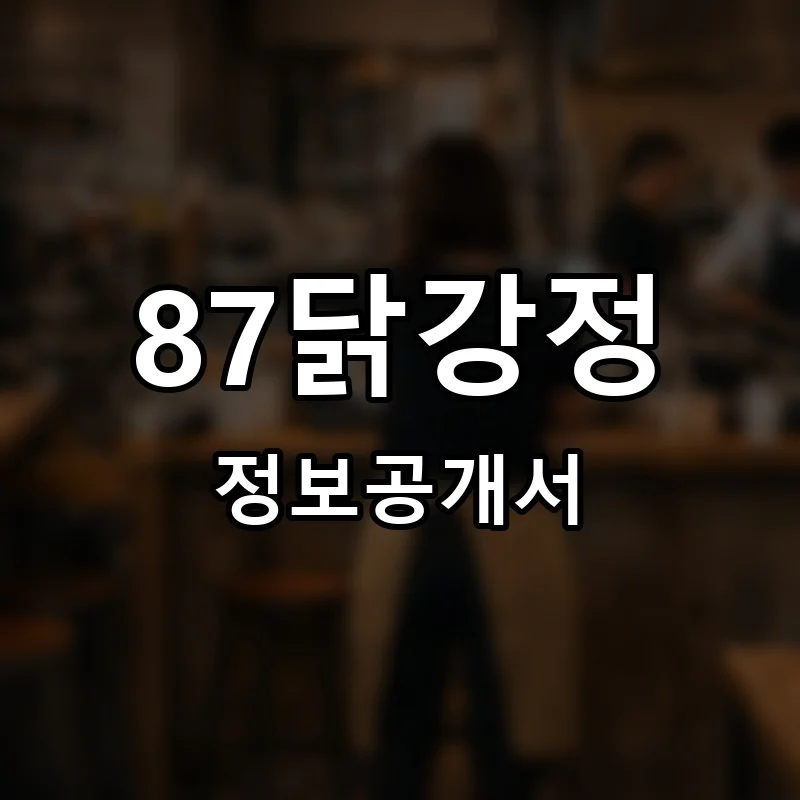 87닭강정 프랜차이즈 창업 비용 정보공개서 요약