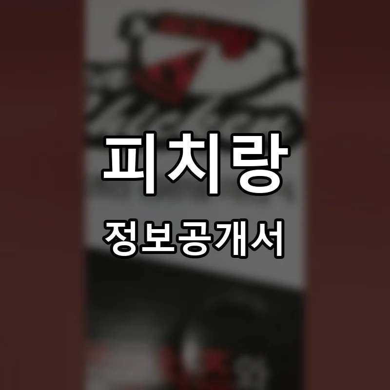 피치랑 프랜차이즈 정보공개서