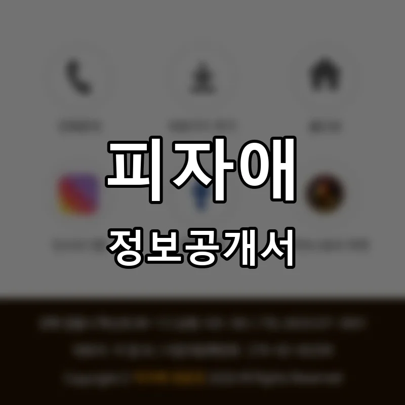 피자애 프랜차이즈 정보공개서