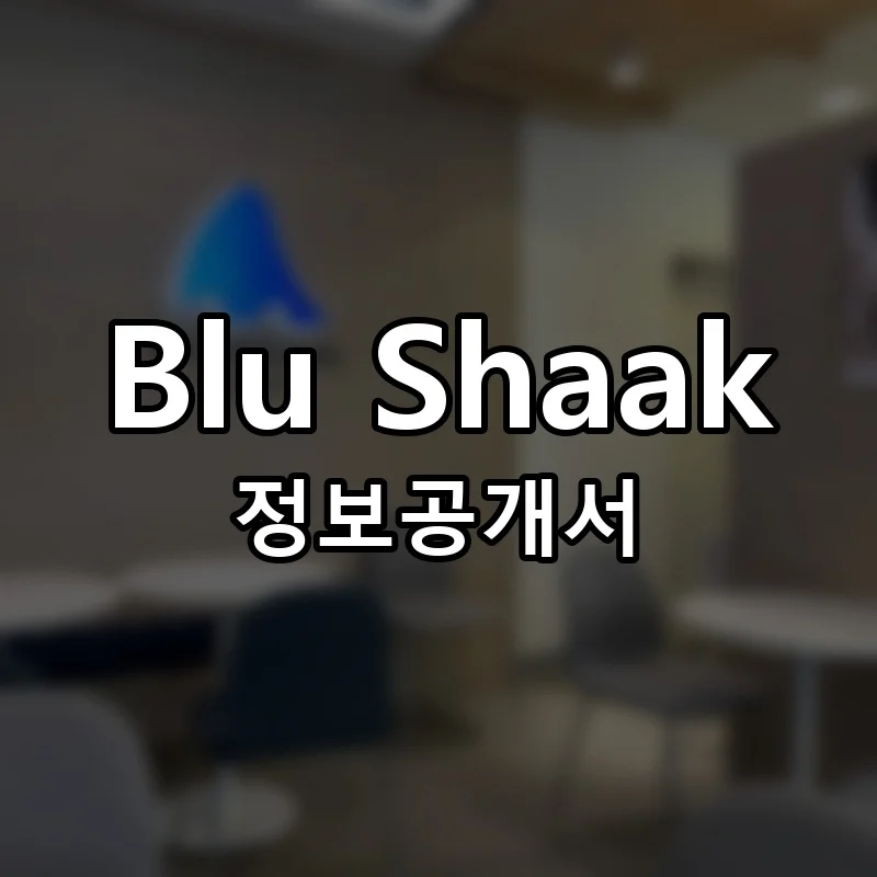 블루샥 창업 Blu Shaak 프랜차이즈 정보공개서 요약 2025.11.04