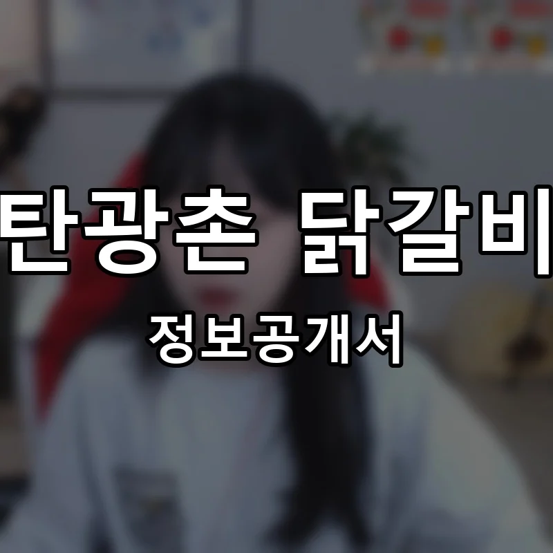 탄광촌 닭갈비 프랜차이즈 창업 비용 정보공개서 요약