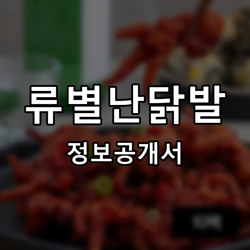 류별난닭발 프랜차이즈 창업 비용 정보공개서 요약