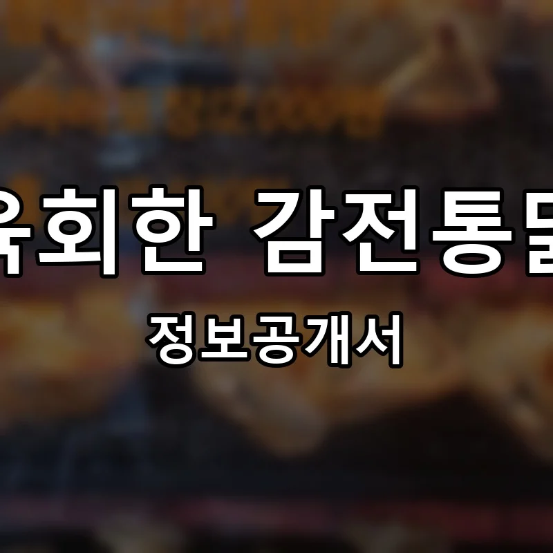 육회한 감전통닭 프랜차이즈 창업 비용 정보공개서 요약