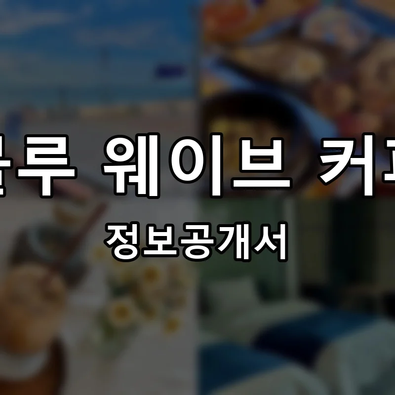 블루 웨이브 커피 프랜차이즈 창업 비용 정보공개서 요약